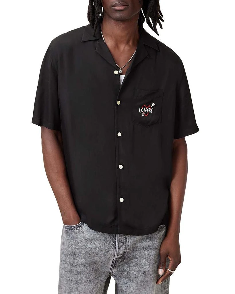 ALL SAINTS Lovers Relaxed Fit Camp Shirt 4