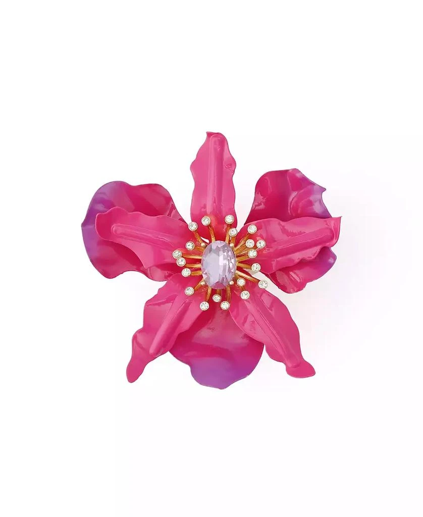 Betsey Johnson Faux Stone Hothouse Bloom Orchid Cocktail Ring
