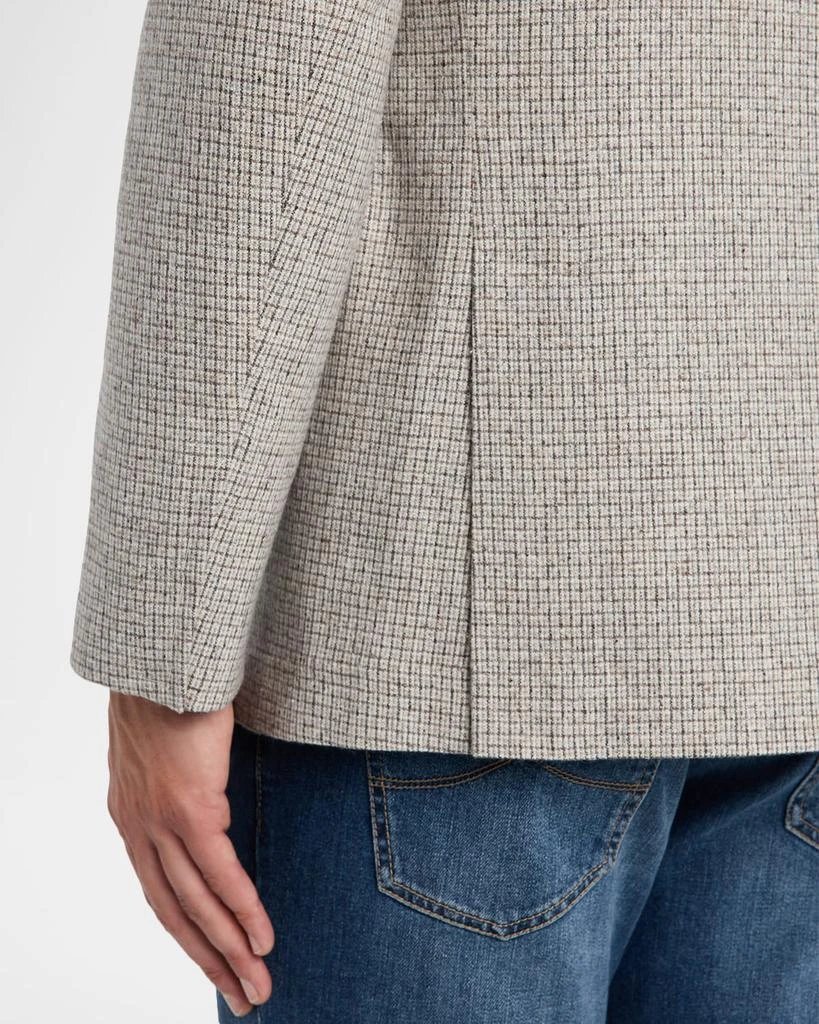 Brunello Cucinelli Men
s Micro-Check Houndstooth Sport Coat 8