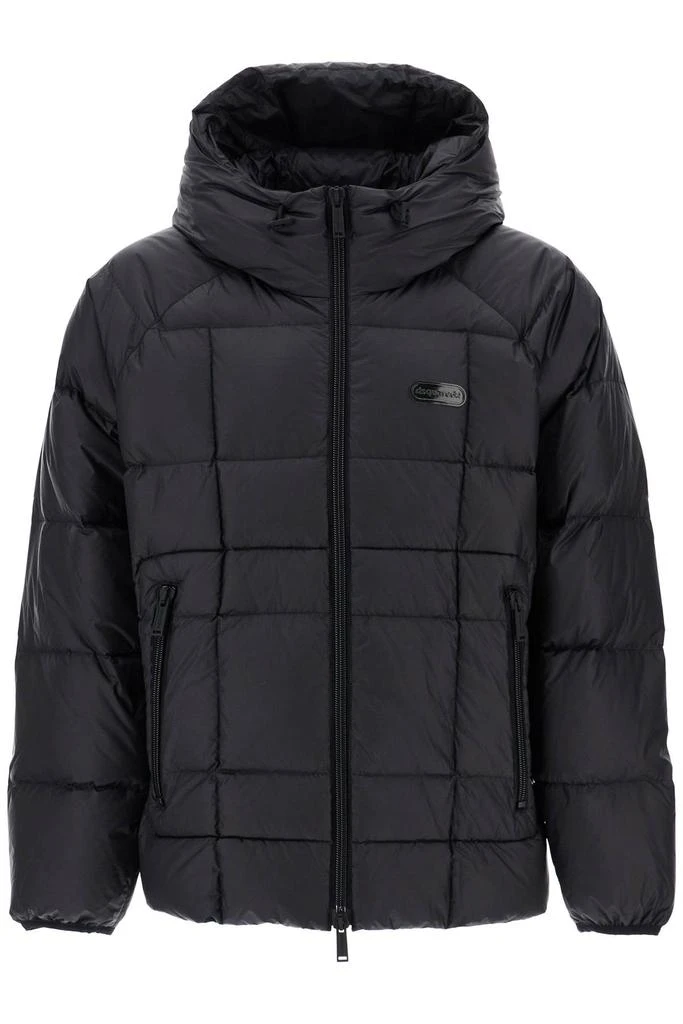 DSQUARED2 black 3d padded nylon jacket with hood 1