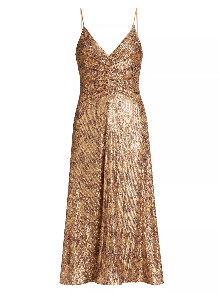 Halston Essence Leo Sequin Midi-Dress