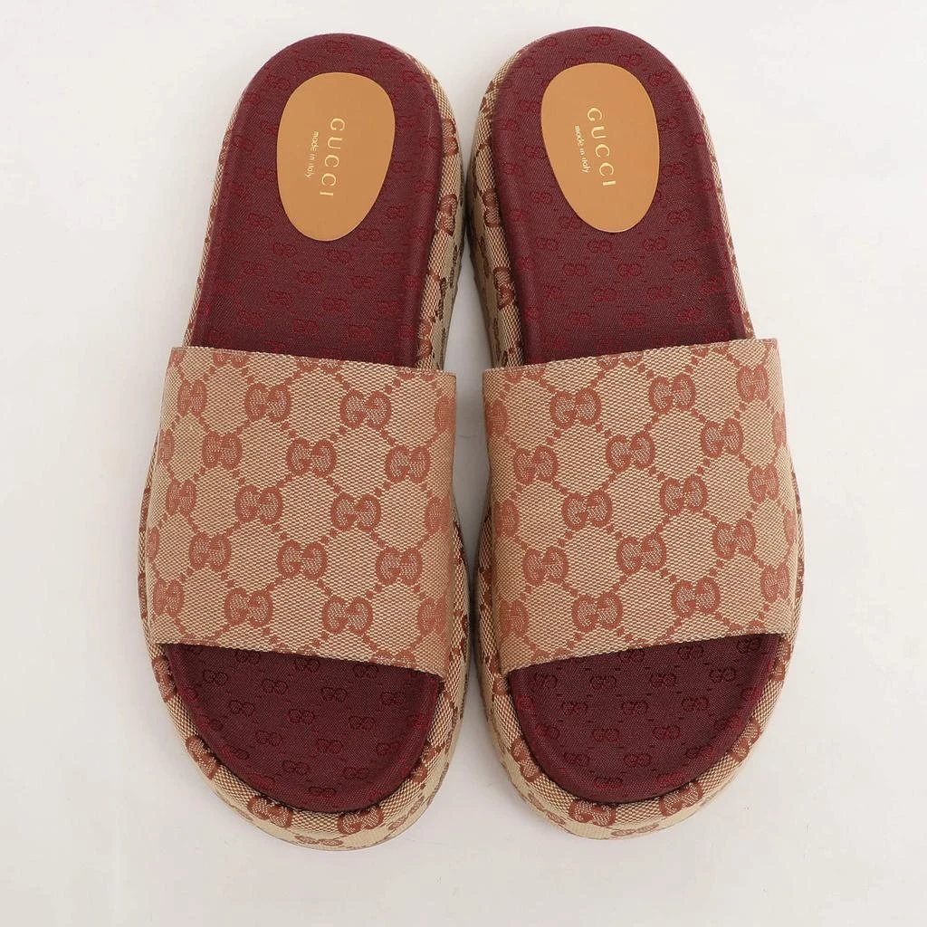 Gucci Gucci Brown/Beige GG Canvas Angelina Platform Slide Sandals Size 41 3