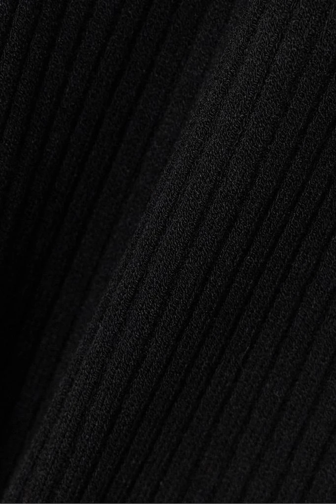 courreges Snap-detailed ribbed-knit midi skirt 4