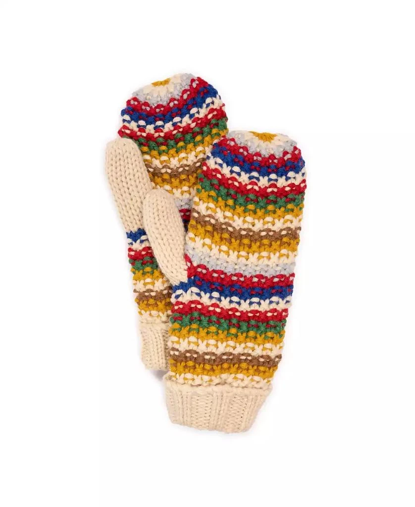 MUK LUKS Women's Textured Stripe Mitten 1