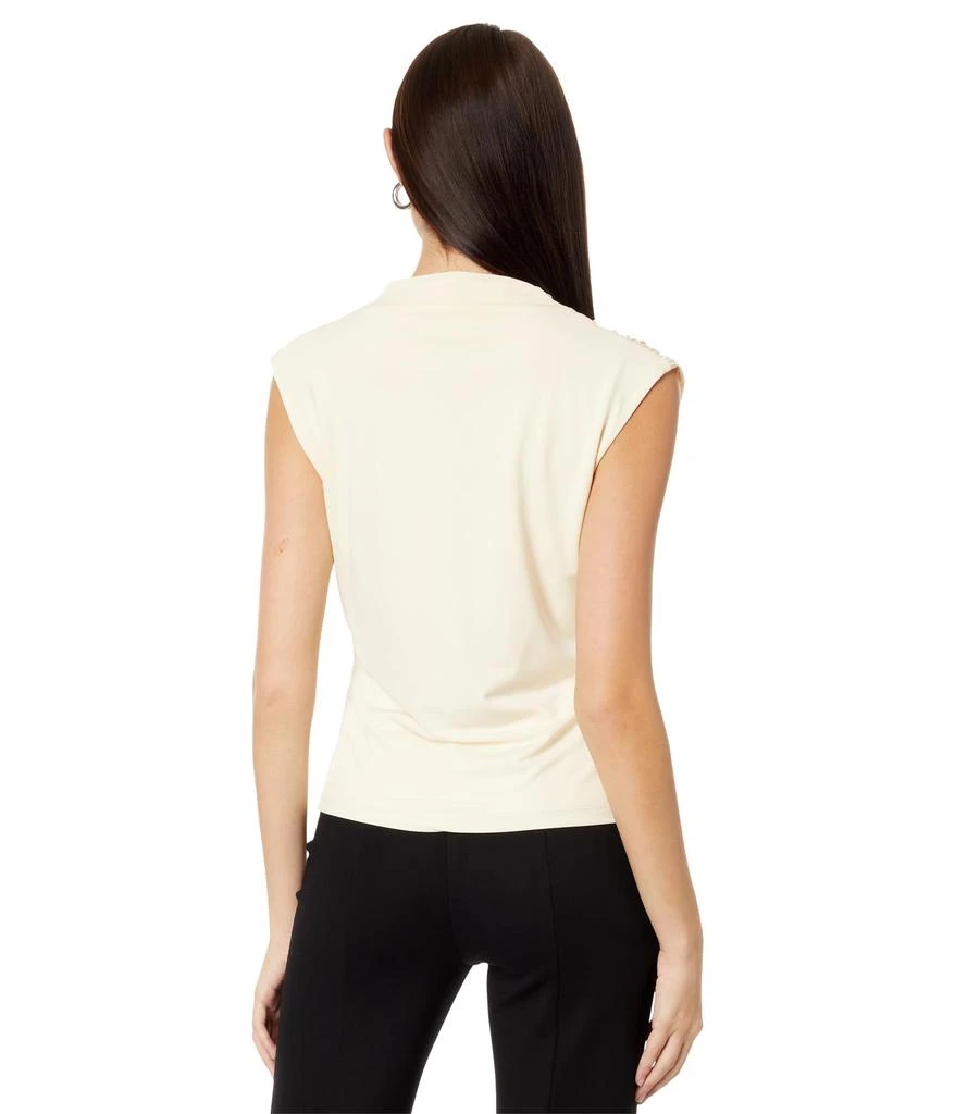 Elliott Lauren Top Notch Draped Sleeveless Top w/ Zipper Detail 2