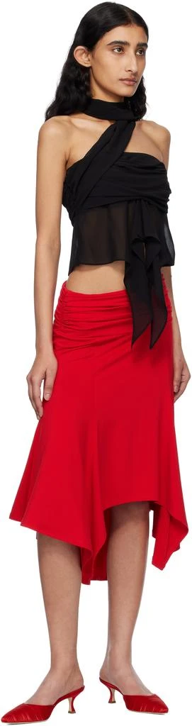 GUIZIO Black Chiffon Wrap Around Top 4