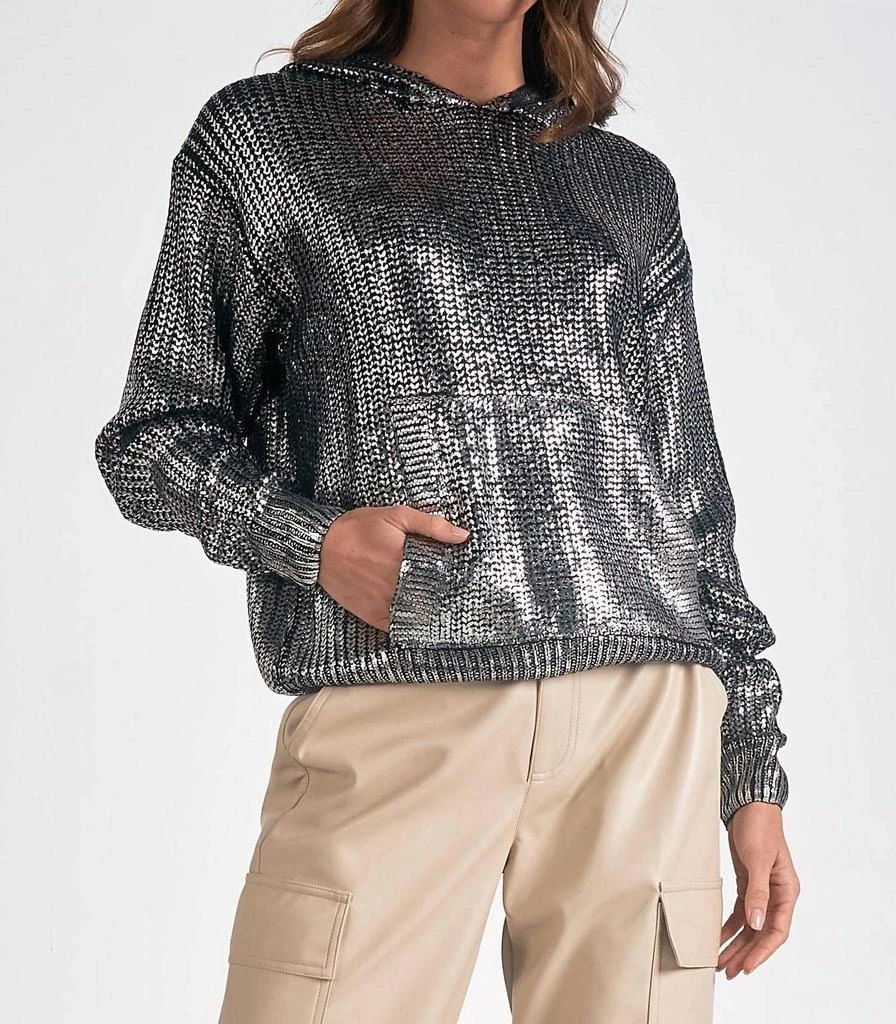 Elan Elan - Metallic Sweater Hoodie 2