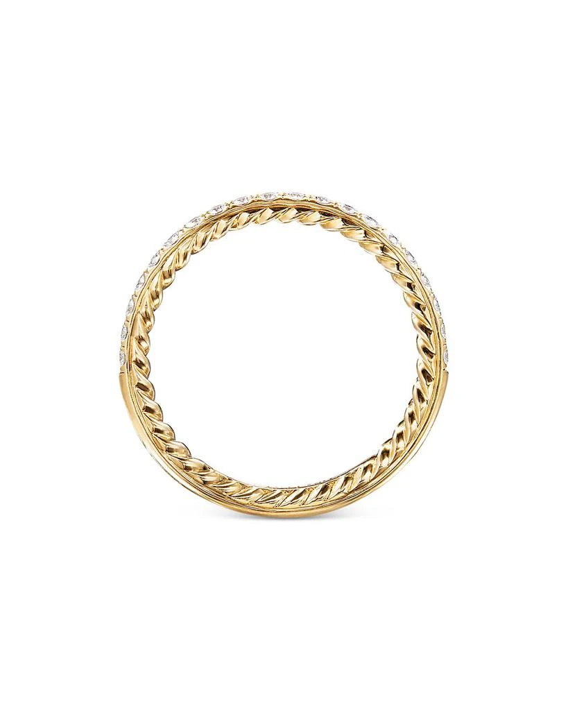 David Yurman 18K Yellow Gold DY Eden Partway Eternity Band  Ring with Pavé Diamonds 4