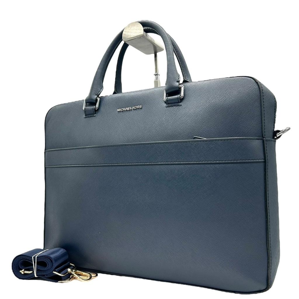 Michael Kors blue Navy Pvc Briefcase (Pre-Owned)