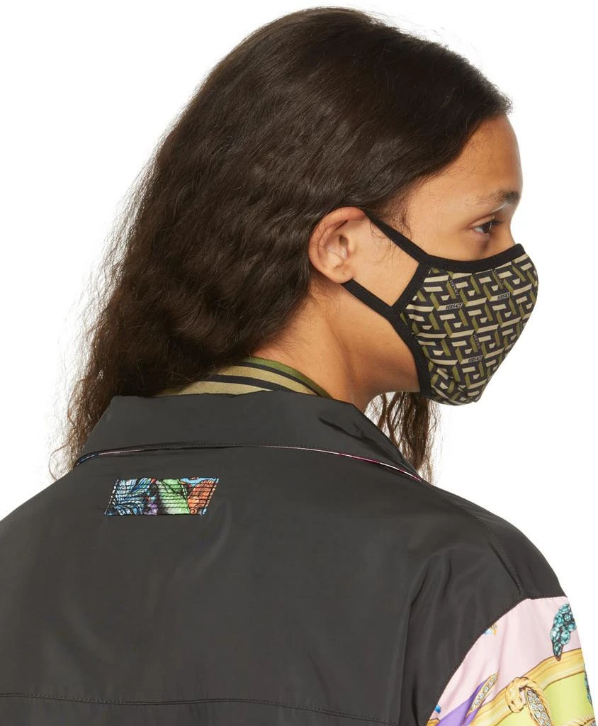Versace Black & Khaki Logo Face Mask 3