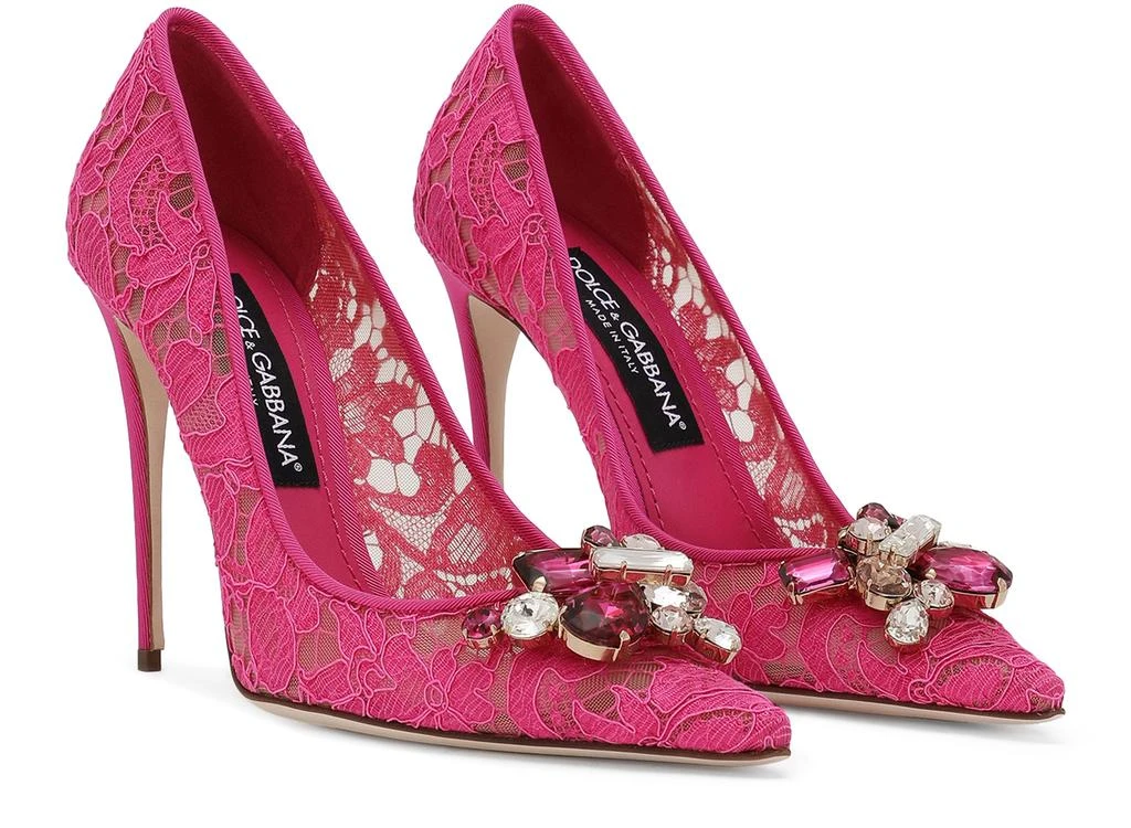 Dolce Gabbana Rainbow lace in lurex lace pumps High Heels
