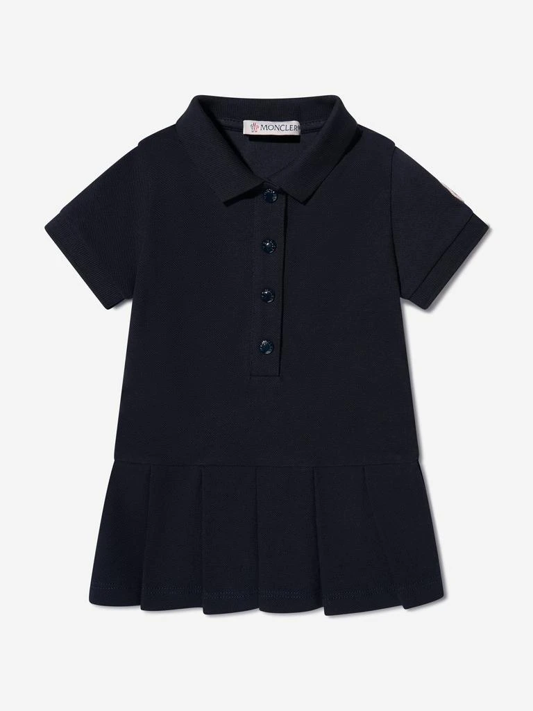 Moncler Moncler Enfant Baby Girls Branded Polo Dress in Navy 1