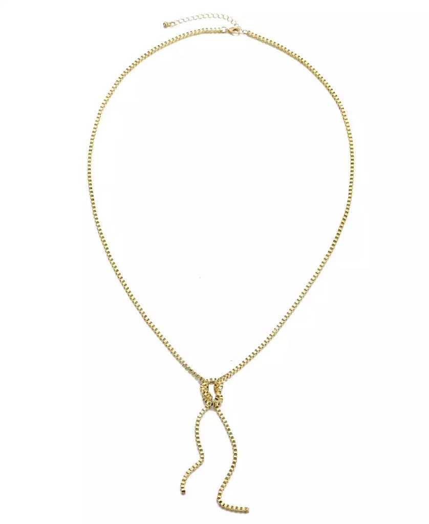 ADORNIA Gold 30" Knotted Box Chain Lariat Necklace 2