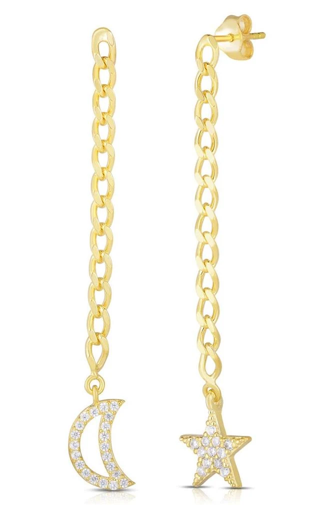 Sphera Milano 14K Gold Plated Sterling Silver
CZ Celestial Drop Earrings