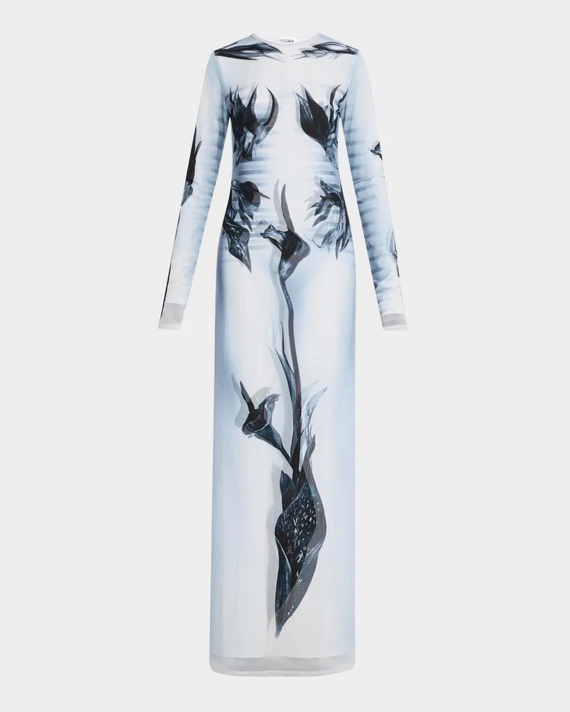 Jean Paul Gaultier Flower Body Morphing Mariniere-Print Layered Mesh Maxi Dress 1