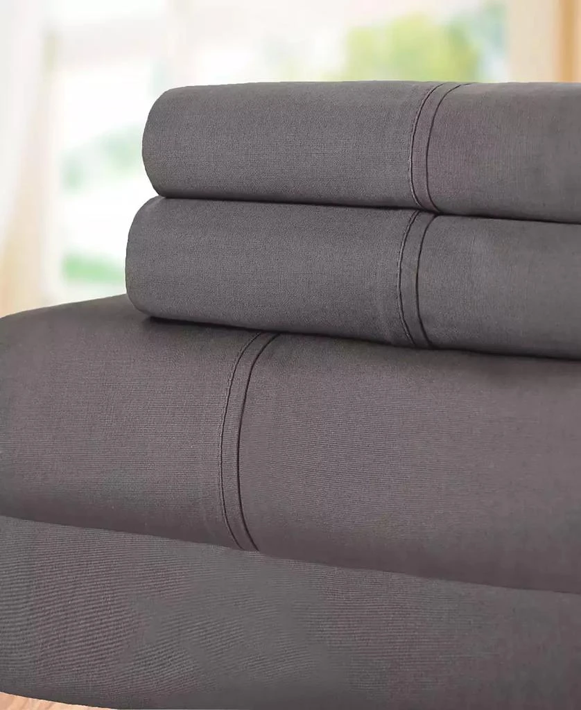 Superior Solid 300-Thread Count Cotton Percale Deep Pocket Sheet Set, Split King 6