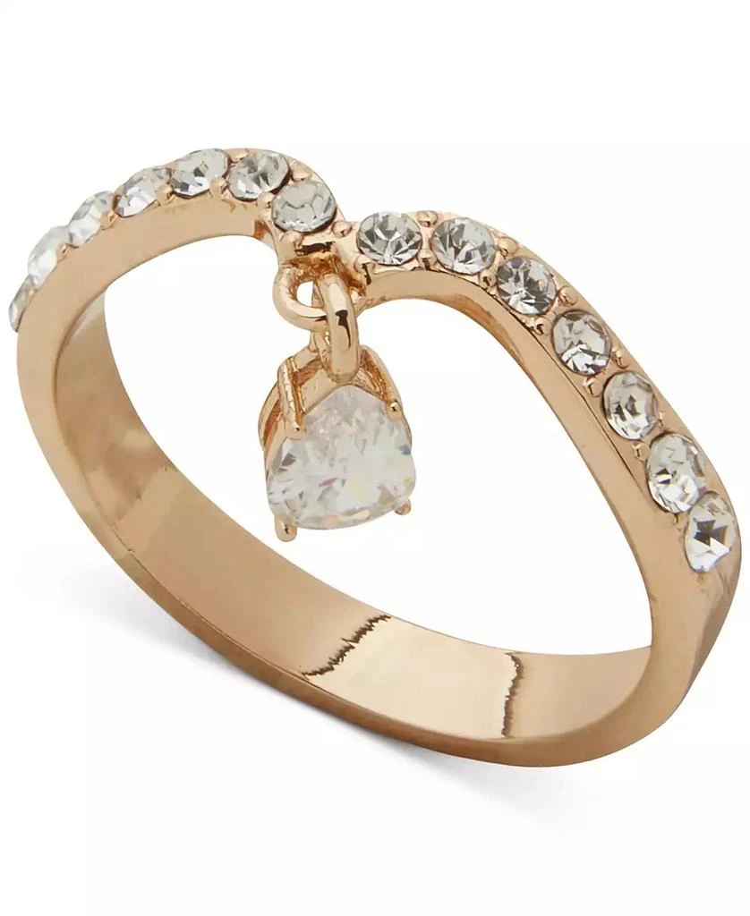 Emily in Paris Gold-Tone Crystal Charm Pavé Wavy Ring