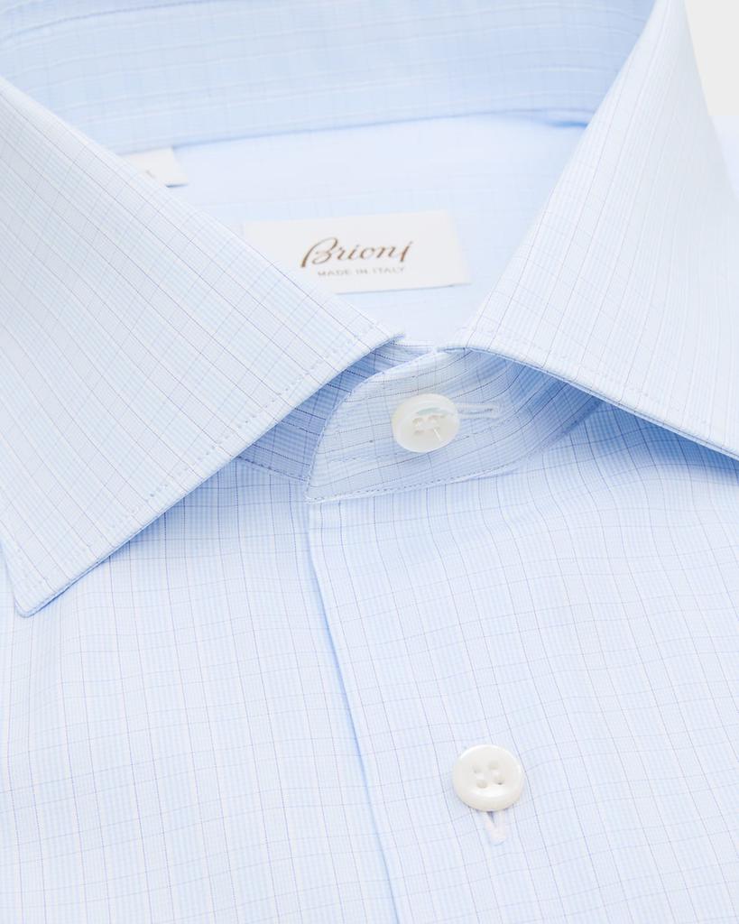 Brioni Men's Cotton Plaid Dress Shirt