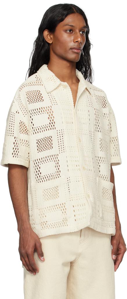 Solid Homme Off-White Open-Knit Shirt