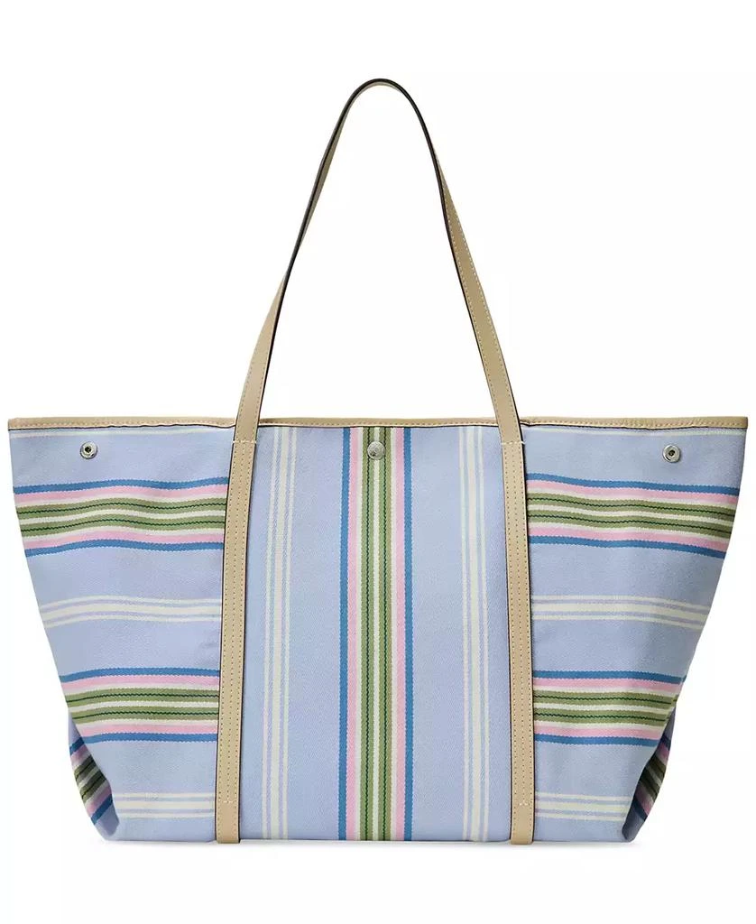 Ralph Lauren Striped Twill Extra-Large Emerie Tote 6