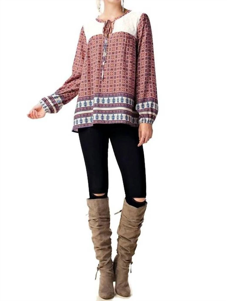 Kori Kori - Border Print Lace Top 7
