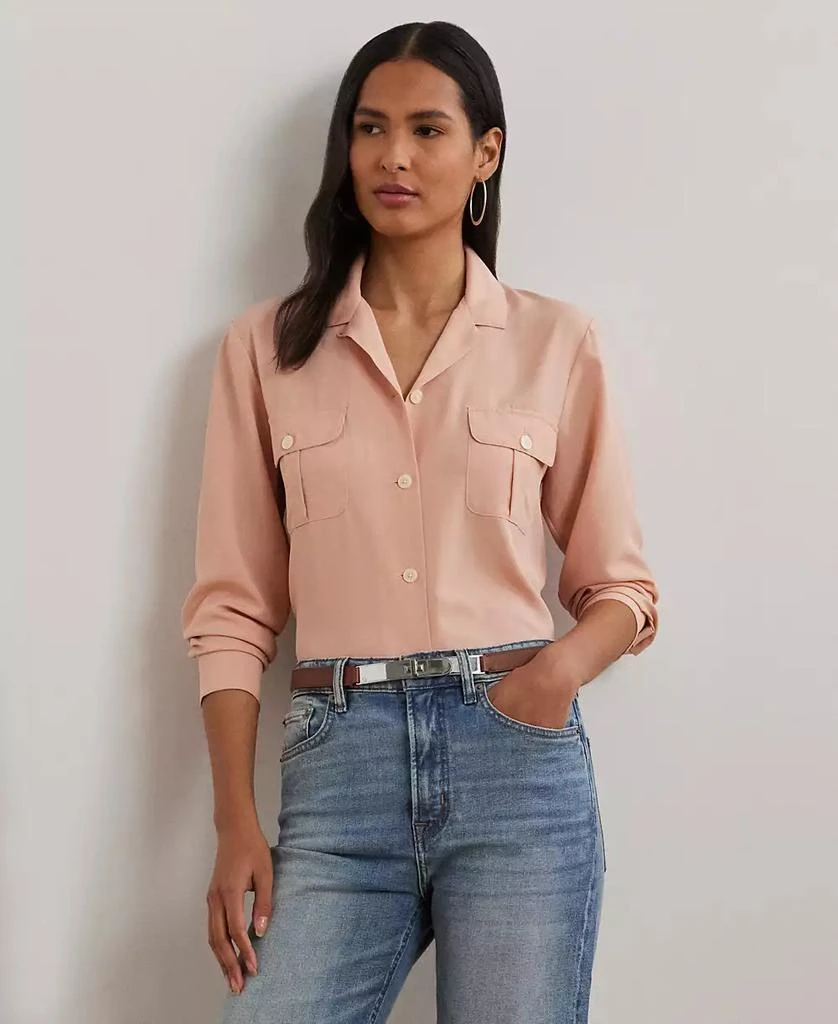 Ralph Lauren Women
s Relaxed-Fit Crepe Shirt 2