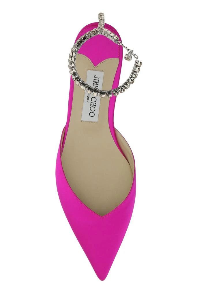 Jimmy Choo Fuchsia satin Saeda ballerinas 3