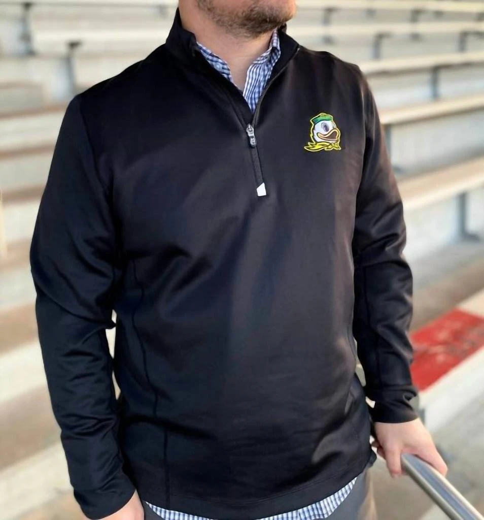 Cutter & Buck Oregon Ducks 1/4 Zip Traverse Pullover In Black 1
