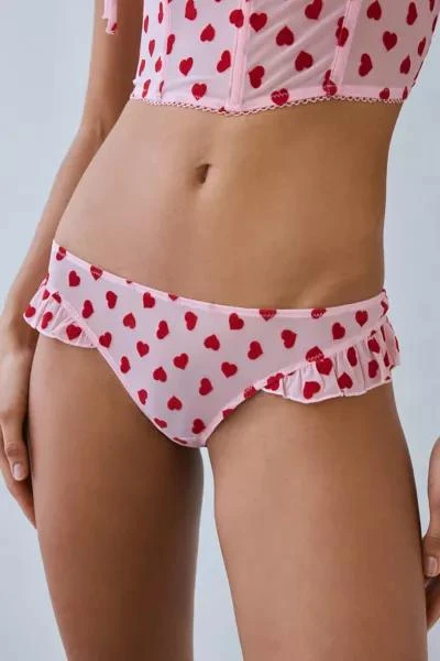 Out From Under Out From Under Lovey Dovey Heart Flocked Ruffle Undie 2