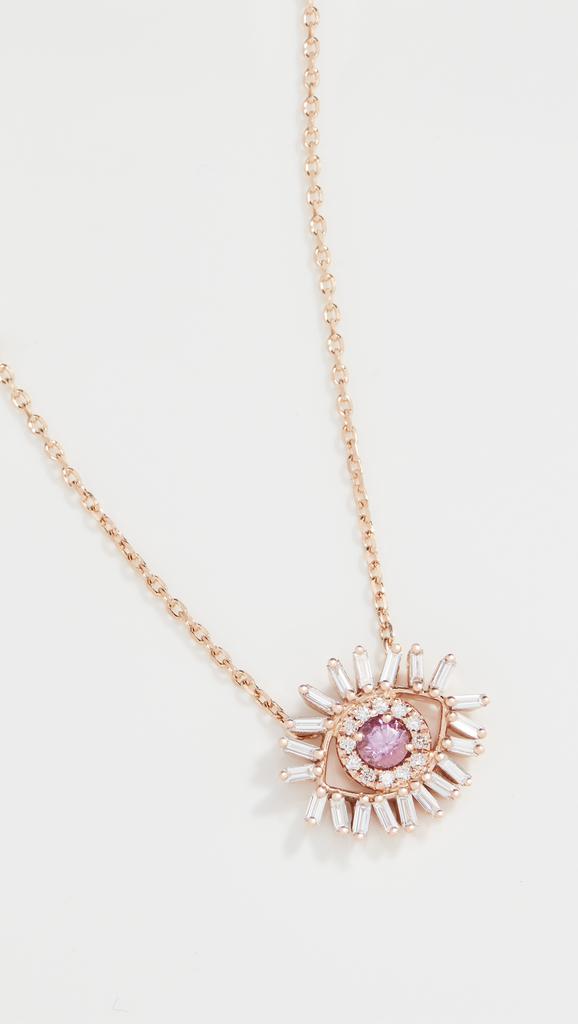 Suzanne Kalan 18k Rose Gold Mini Evil Eye Necklace