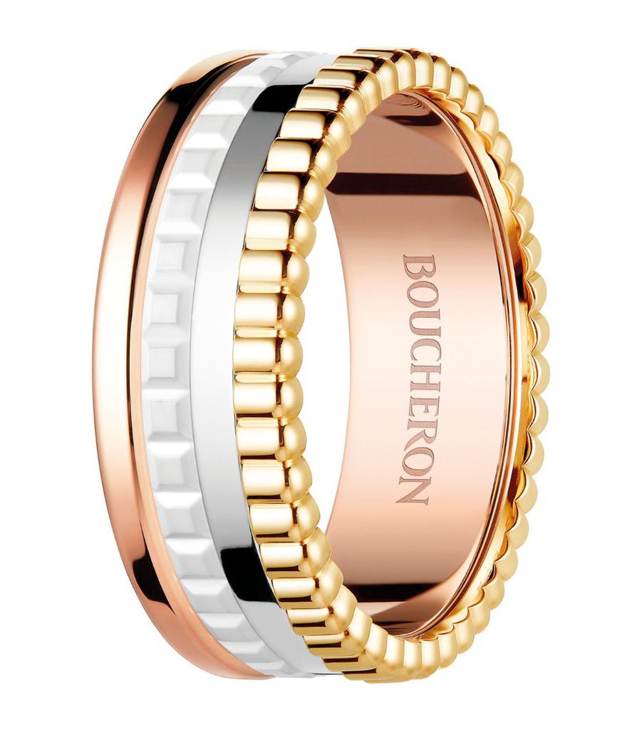 Boucheron Mixed Gold Quatre White Edition Small Ring