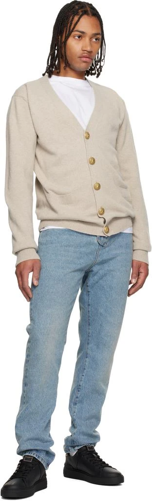 Balmain Beige Eco-Cashmere Cardigan 4