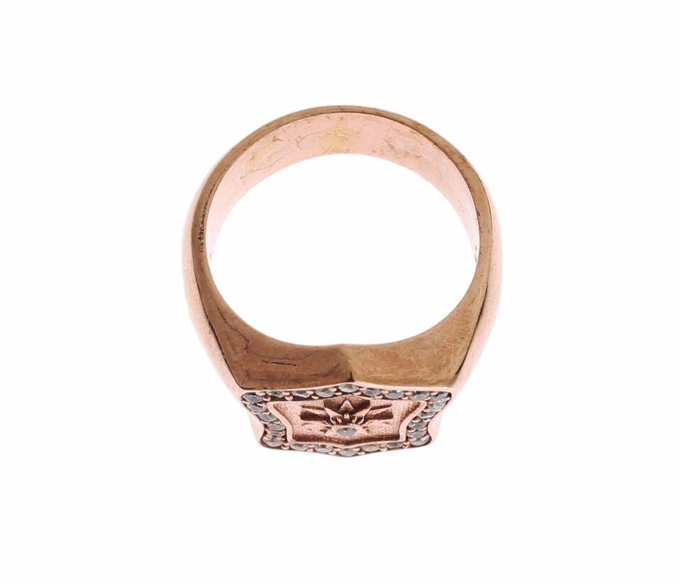 Nialaya Nialaya Pink Gold 925 Silver Authentic Clear Ring