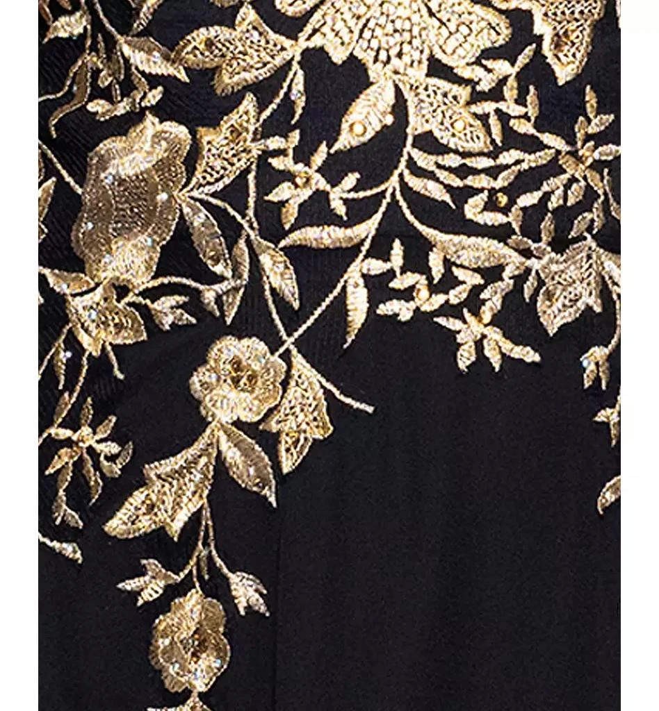 Betsy & Adam Petites Chiffon V-Neck Long A-Line Dress 5