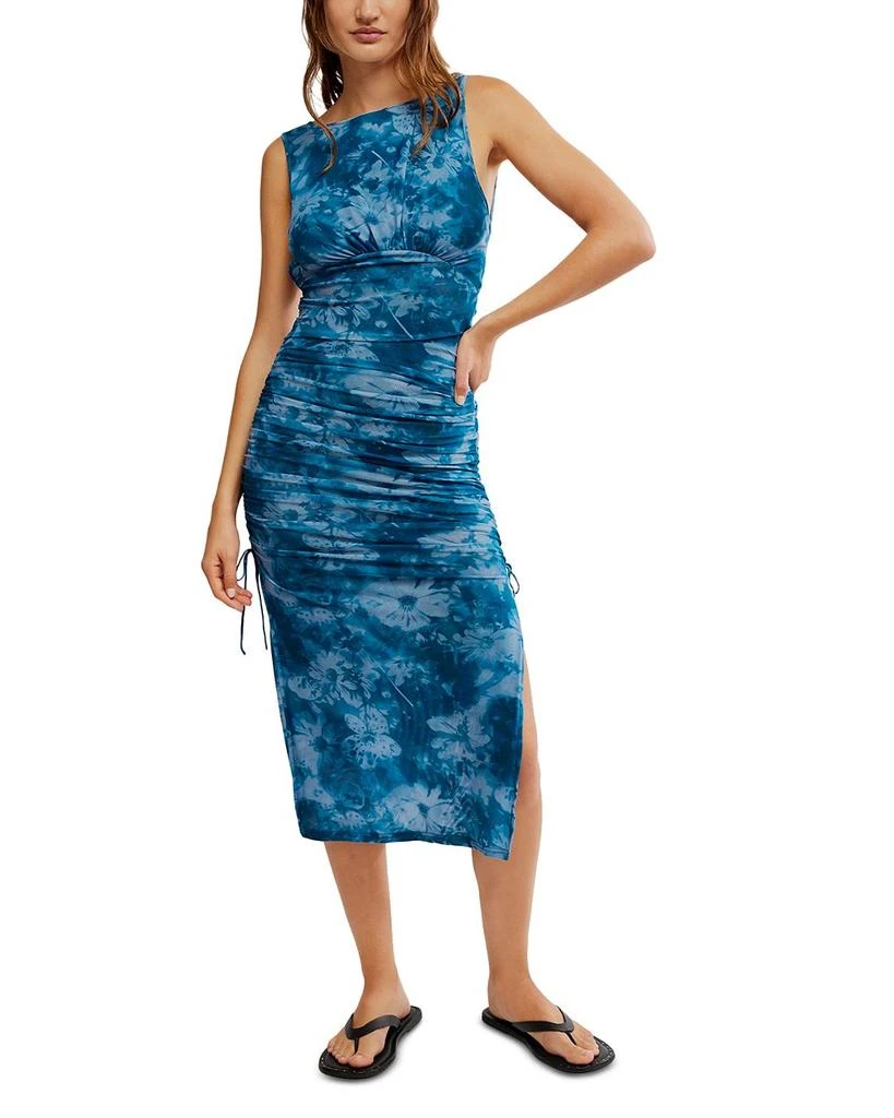 Free People Printed Take Me Away Midi Dress 1