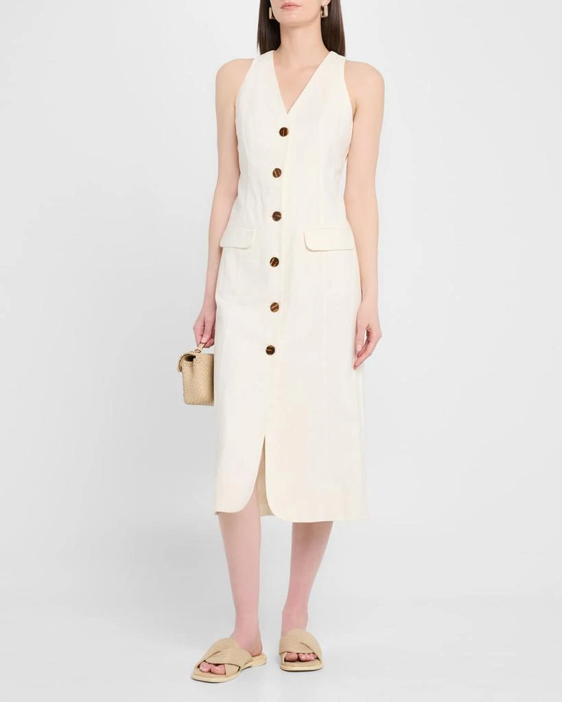 SIMONMILLER Zapata Linen-Blend Midi Dress 2