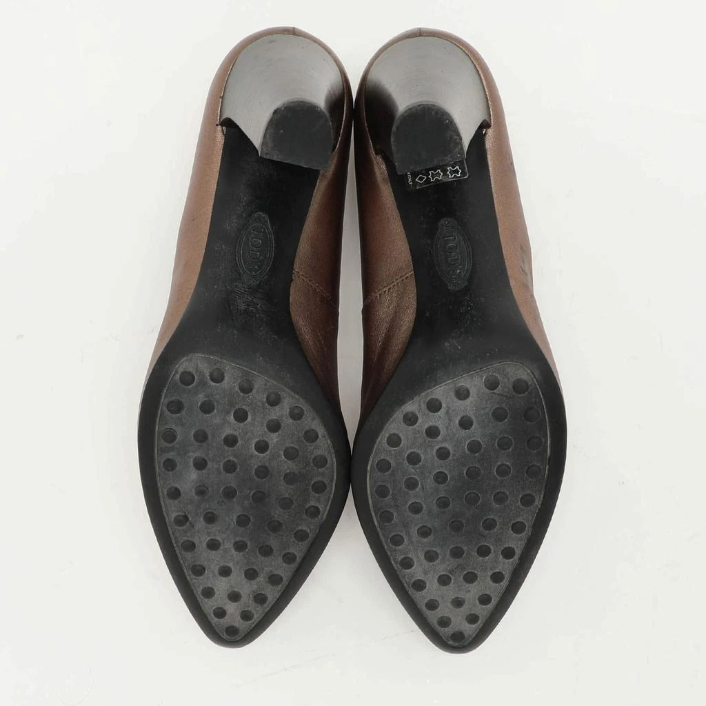 Tod's Tod's Metallic Leather Block Heel Pumps Size 40 6