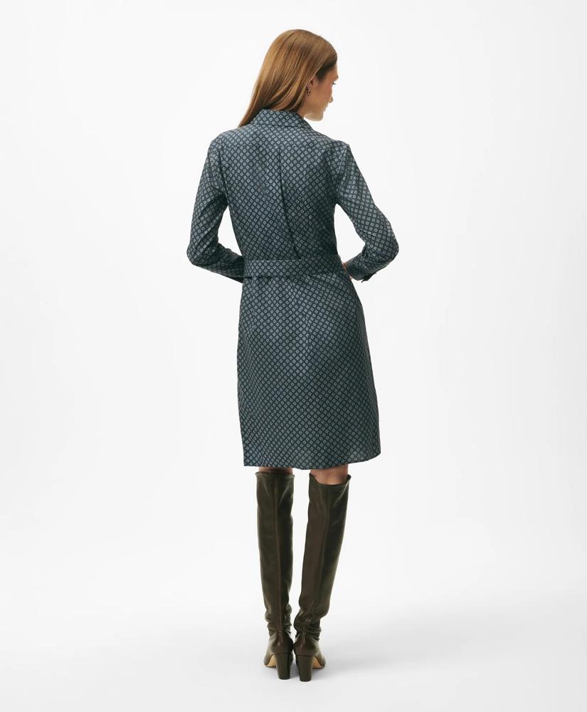 Brooks Brothers Belted Shirt Dress in Foulard Supima® Cotton Blend
