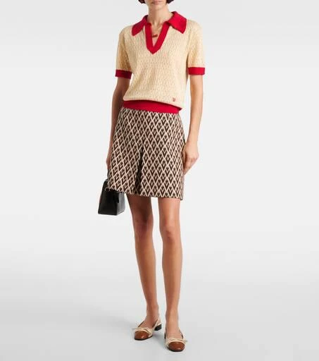 Valentino Linen-blend polo sweater 2