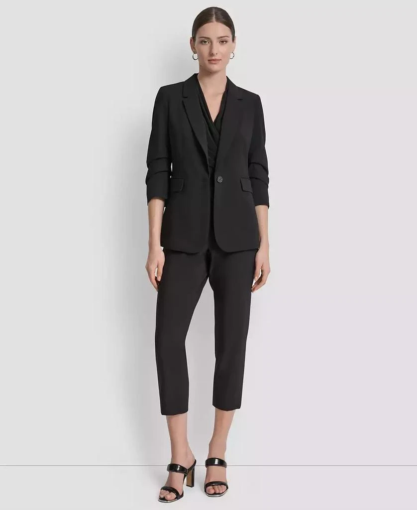 DKNY Women's Ruched-Sleeve One-Button Blazer 5