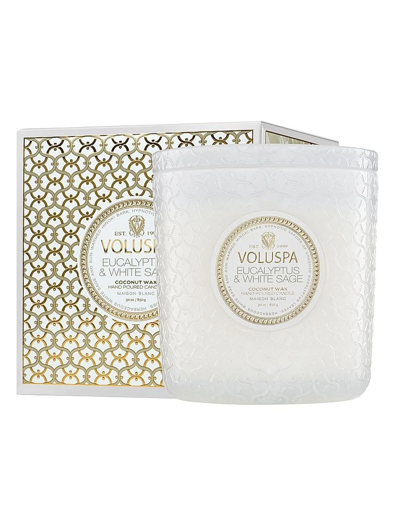 Voluspa Eucalyptus & White Sage Luxe Candle 1