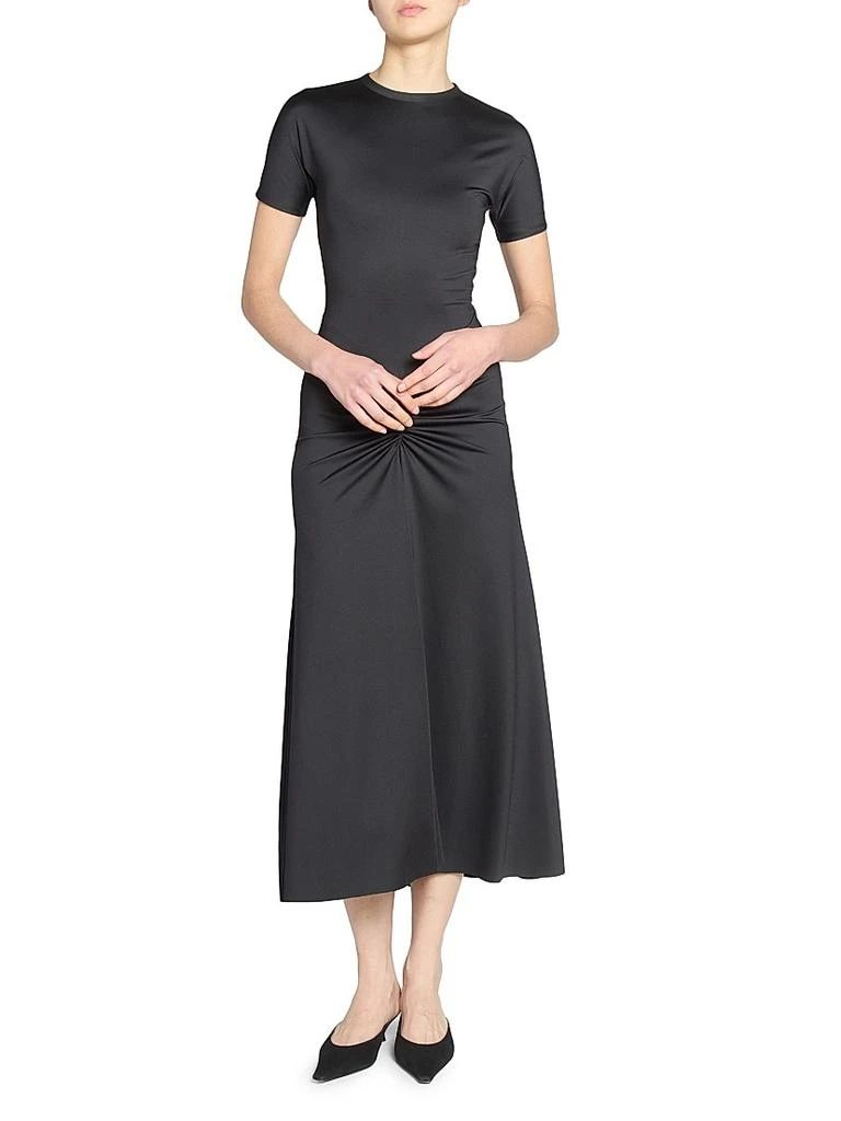 Victoria Beckham Gathered Cotton T-Shirt Midi-Dress 6