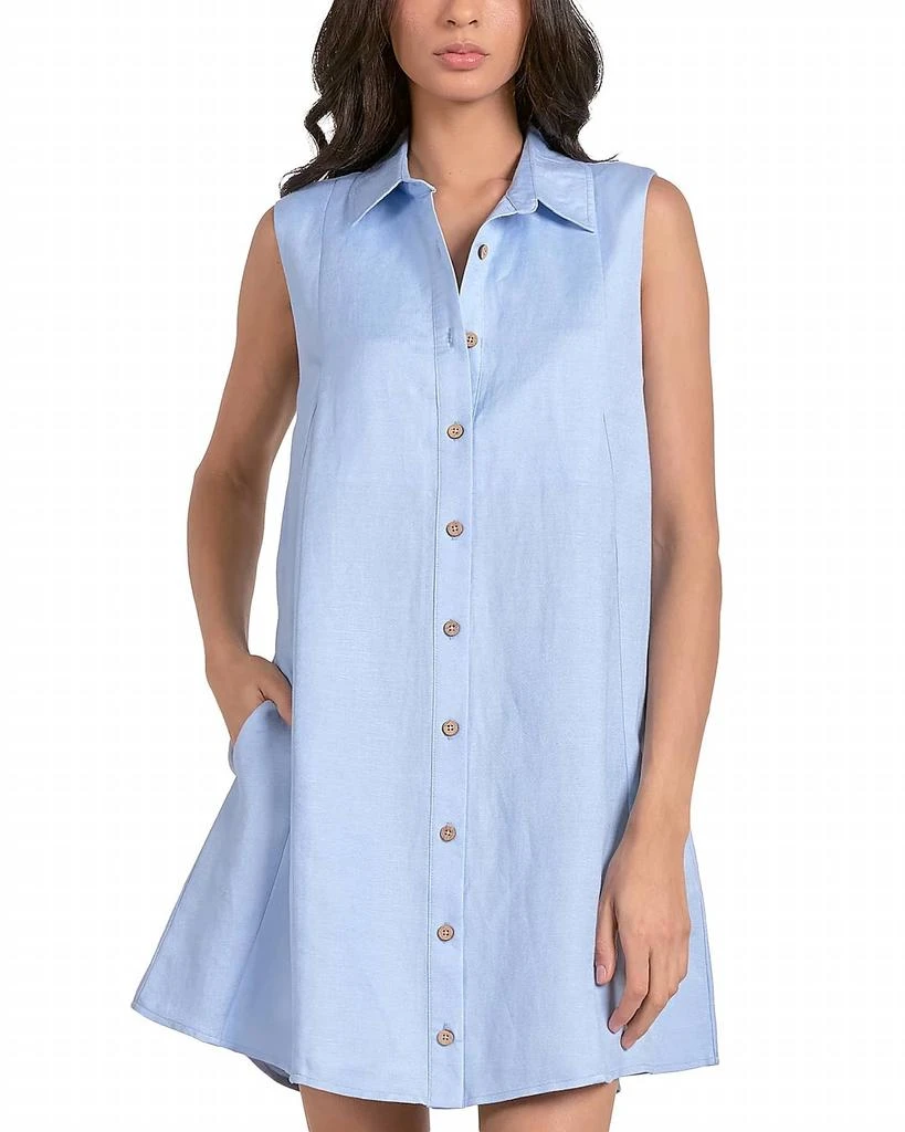Elan Elan - Collared Mini Shirt Dress 2