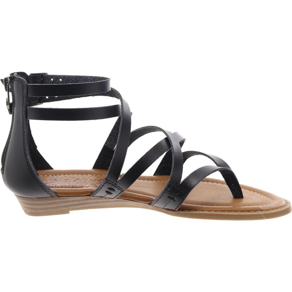 Blowfish Womens Faux Leather Flat Strappy Sandals