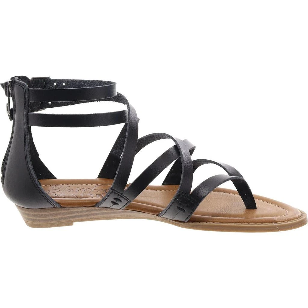 Blowfish Womens Faux Leather Flat Strappy Sandals 2