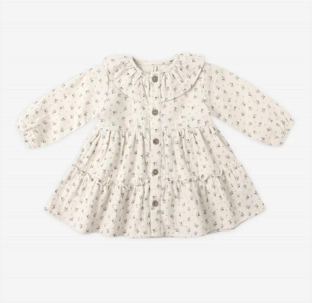Quincy Mae Quincy Mae - Girl's Ruffle Collar Button Dress