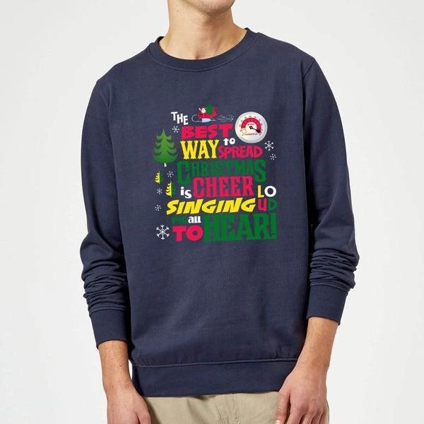 Elf Elf Christmas Cheer Christmas Sweater - Navy 1