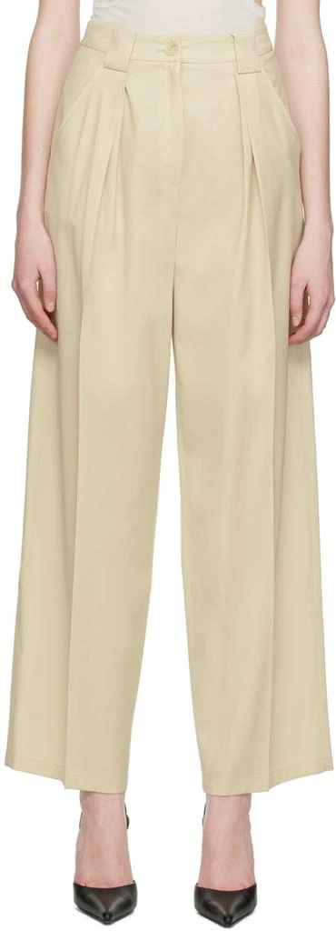 LVIR Beige Tuck Trousers 1
