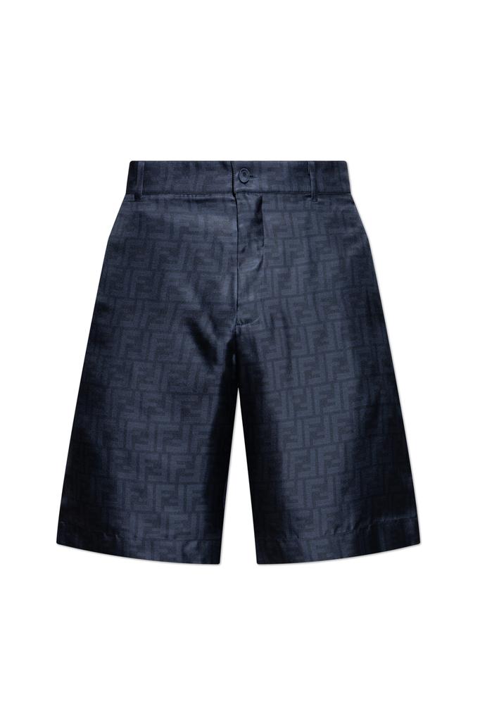 Shop CERULEAN BLUE LINEN BLEND BERMUDA SHORTS on Sale at