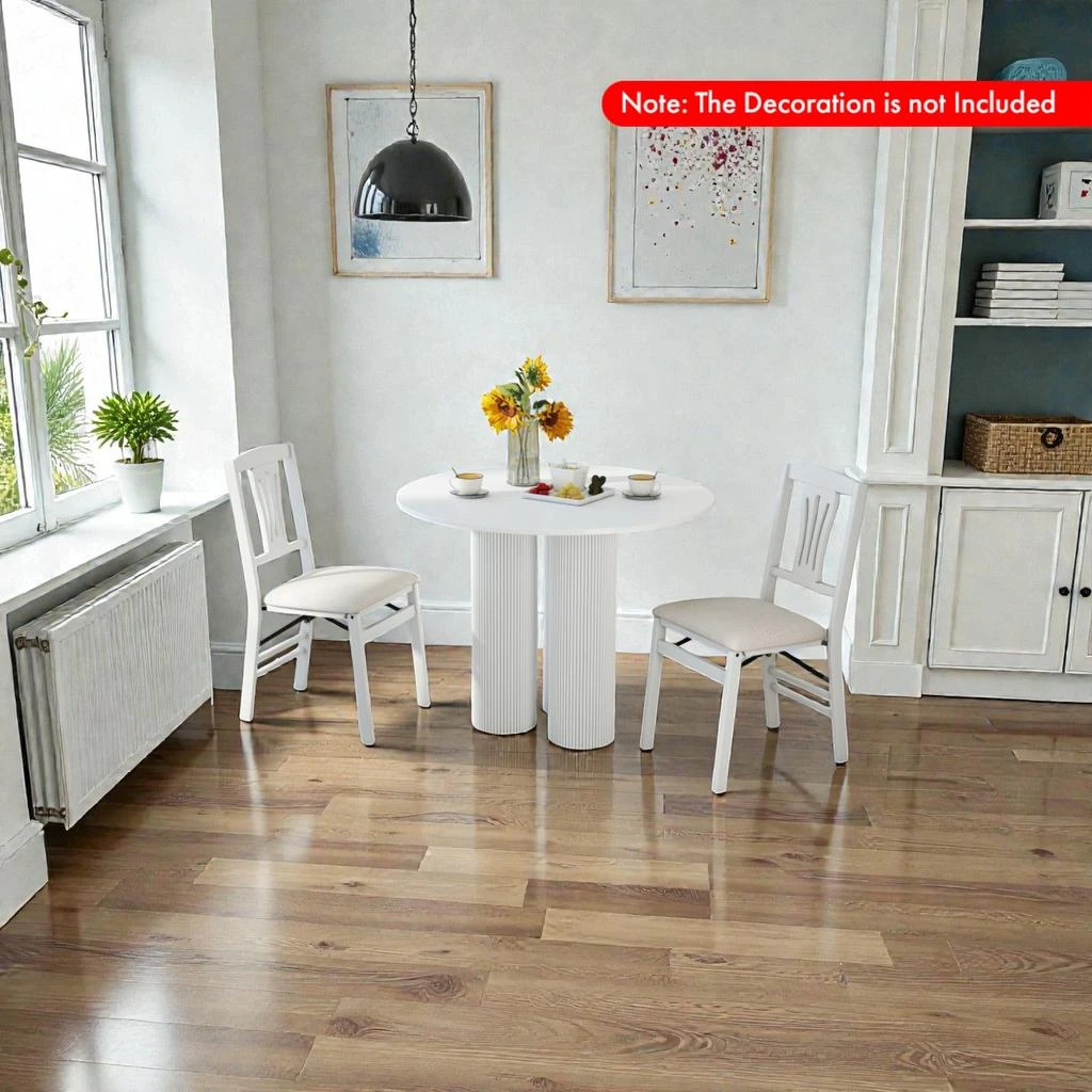 Hivvago Foldable Armless Dining Chairs with Cushioned Seats - Set of 2 2